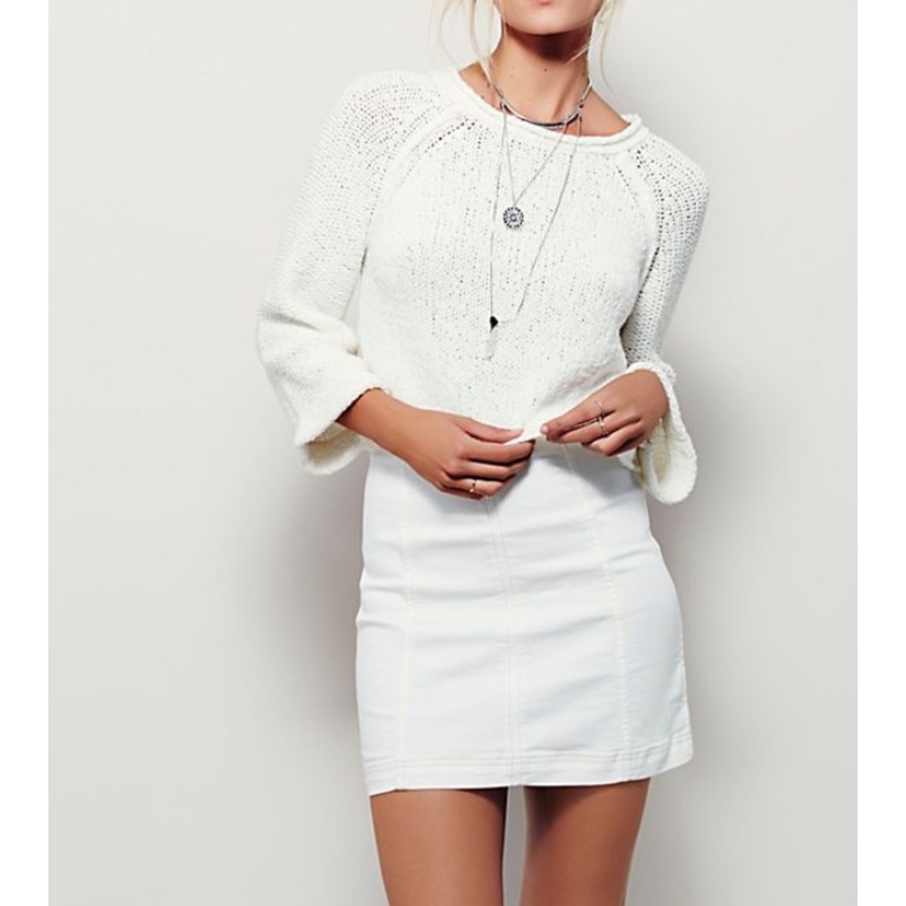 free people modern femme denim mini skirt